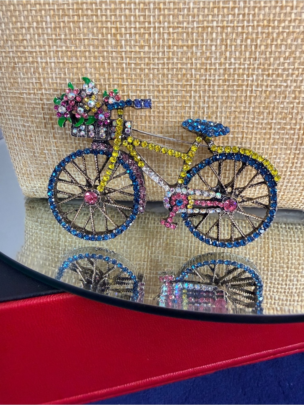 Heidi Daus Swarovski Crystal Bicycle Brooch